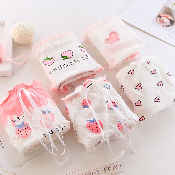 women's panties heart shaped strawberry bow-knot cotton for girls fashion japan white cute lace mid-waist student woman, Black;pink
women's panties heart shaped strawberry bow-knot cotton for girls fashion japan white cute lace mid-waist student woman, Black;pink