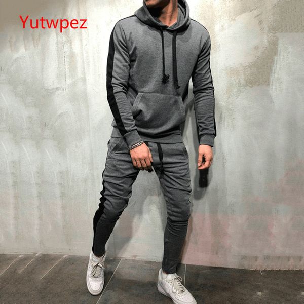 2 pieces sets tracksuit men new brand autumn winter hooded sweatshirt +drawstring pants male stripe patchwork hoodies bigsweety, Gray
2 pieces sets tracksuit men new brand autumn winter hooded sweatshirt +drawstring pants male stripe patchwork hoodies bigsweety, Gray