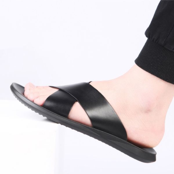 merkmak sandals men genuine leather slippers summer brand men casual cross outdoor slides soft comfortable beach slippers, Black
merkmak sandals men genuine leather slippers summer brand men casual cross outdoor slides soft comfortable beach slippers, Black