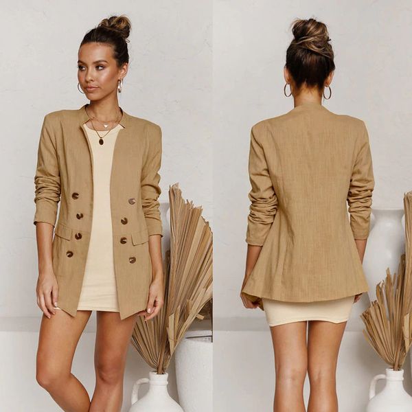 2020 autumn new khaki slim blazers elegant women coat long sleeve double breasted simple fashion female outwear blazers clothes, White;black
2020 autumn new khaki slim blazers elegant women coat long sleeve double breasted simple fashion female outwear blazers clothes, White;black