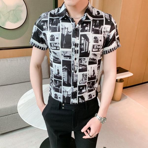 business men shirt korean summer slim fit shirts for men all match digital print casual blouse clothing 4xl, White;black
business men shirt korean summer slim fit shirts for men all match digital print casual blouse clothing 4xl, White;black