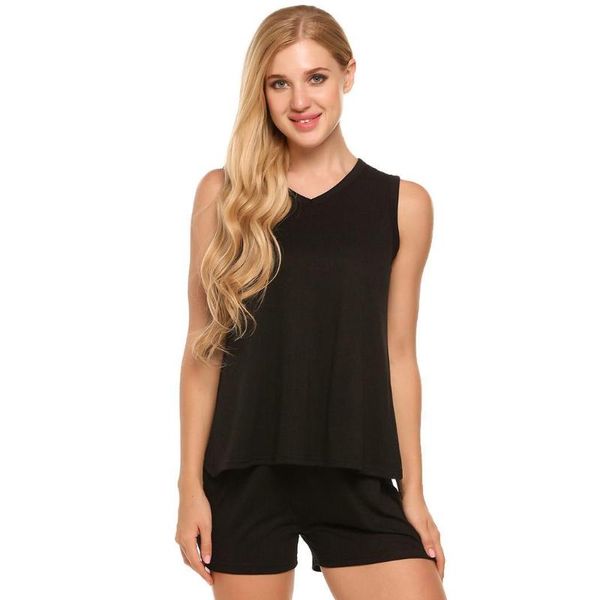 women solid v-neck sleeveless with height 175cm, bust 90cm, 60cm, hip 90cm elastic waist shorts sports sets, White;black
women solid v-neck sleeveless with height 175cm, bust 90cm, 60cm, hip 90cm elastic waist shorts sports sets, White;black