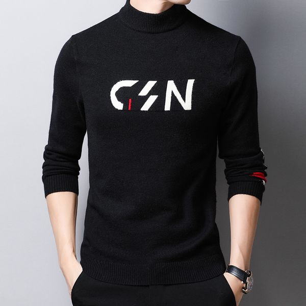 men's wool pullover half turtlework long sleeve slim fit letter autumn winter thick knitted cotton casual fashion male sweater, White;black
men's wool pullover half turtlework long sleeve slim fit letter autumn winter thick knitted cotton casual fashion male sweater, White;black