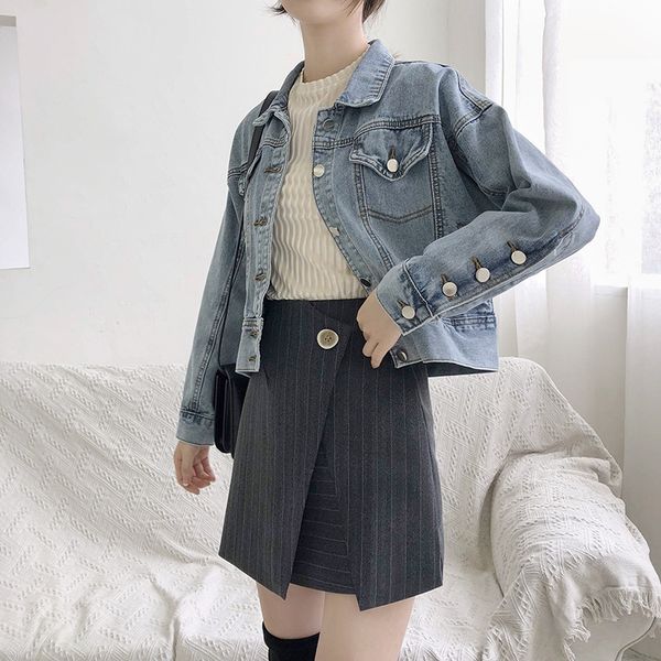 geming korean denim women's 2020 autumn new jacket short lapel jacket women's n600d, Black;brown
geming korean denim women's 2020 autumn new jacket short lapel jacket women's n600d, Black;brown