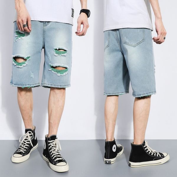 ru4uf denim shorts men's casual trendy cropped summer thin trendy brand fashion ripped loose nine nine shorts ankle-length pants straig, Blue
ru4uf denim shorts men's casual trendy cropped summer thin trendy brand fashion ripped loose nine nine shorts ankle-length pants straig, Blue