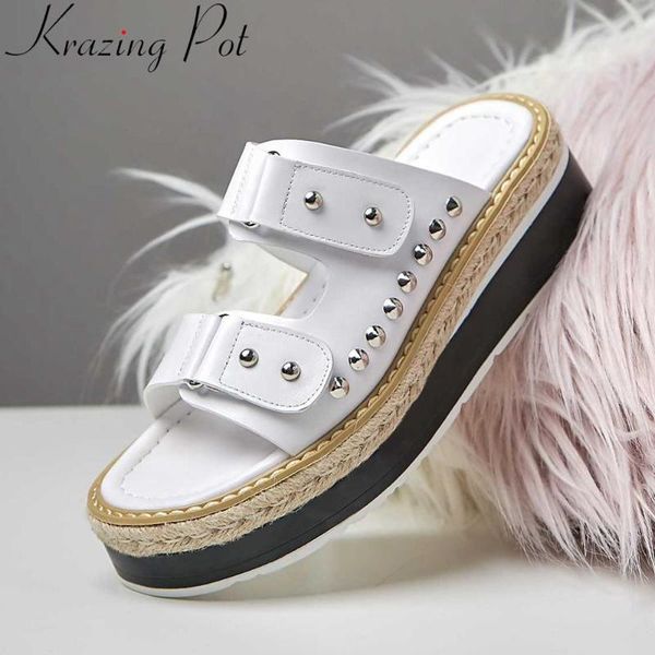 krazing pot natural leather vintage gladiator shoes slip on peep round toe wedges platform med bottom mules vacation sandals l63, Black
krazing pot natural leather vintage gladiator shoes slip on peep round toe wedges platform med bottom mules vacation sandals l63, Black