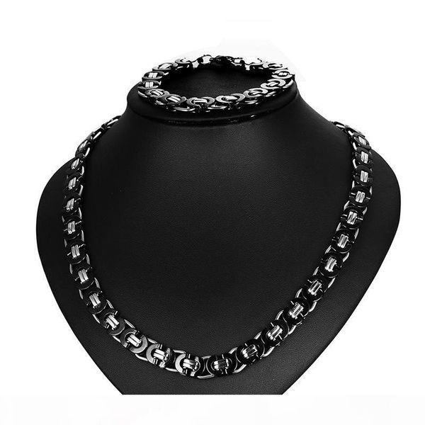 exaggerated real titanium steel high polished ip gold & black plated necklace & bracelet 2pcs jewelry set men punk chians bangle, Silver
exaggerated real titanium steel high polished ip gold & black plated necklace & bracelet 2pcs jewelry set men punk chians bangle, Silver
