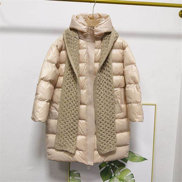 winter 2020 new coat knit hooded scarf trim cape white duck down down jacket medium length women, Black
winter 2020 new coat knit hooded scarf trim cape white duck down down jacket medium length women, Black