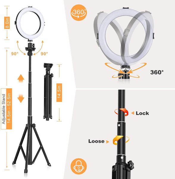 quality8 selfie ring light with tripod stand selfie ring light usb ring lamp pgraphy light with phone holderfor live stream
quality8 selfie ring light with tripod stand selfie ring light usb ring lamp pgraphy light with phone holderfor live stream