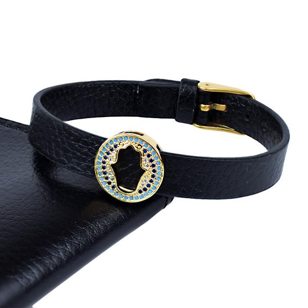 europe and the leather bracelet palm blue cubic zircon charm bracelet for women man new hand cuff jewelry, Black
europe and the leather bracelet palm blue cubic zircon charm bracelet for women man new hand cuff jewelry, Black