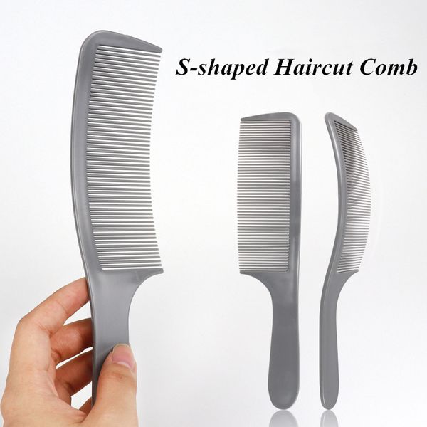 professional curvy haircutting combs antistatic hairdressing clipper comb anti slide handle barber haircut comb stick hair g0720, Silver
professional curvy haircutting combs antistatic hairdressing clipper comb anti slide handle barber haircut comb stick hair g0720, Silver