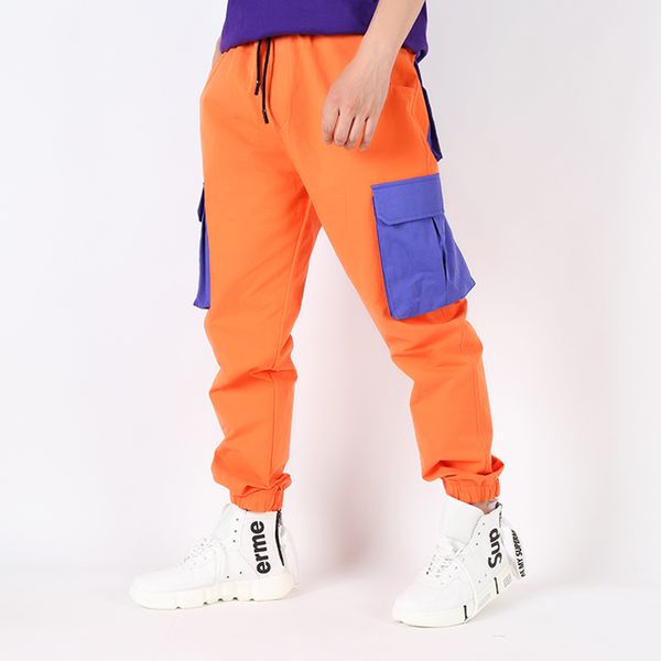 m-2xlfashion tide orange beautiful contrast color stitching casual pants cotton overalls three-dimensional pocket feet pants., Black
m-2xlfashion tide orange beautiful contrast color stitching casual pants cotton overalls three-dimensional pocket feet pants., Black
