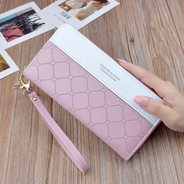 light pink clutch bag ladies wallet female long zipper tassel korean version contrast color embossed large capacity wallet mobile phone bag
light pink clutch bag ladies wallet female long zipper tassel korean version contrast color embossed large capacity wallet mobile phone bag