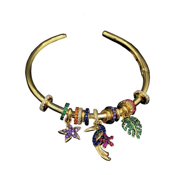 black cat fashionable european and american apm tropical wind bigbeak bracelet new june colorful palm leaf star bracelet, Golden;silver
black cat fashionable european and american apm tropical wind bigbeak bracelet new june colorful palm leaf star bracelet, Golden;silver