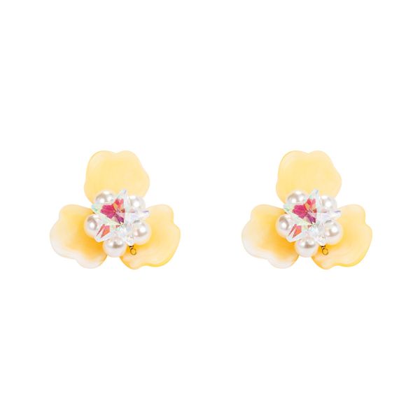s925 silver needle anti-allergy resin flower five-pointed star crystal inlaid pearl earrings female temperament earring earring, Golden
s925 silver needle anti-allergy resin flower five-pointed star crystal inlaid pearl earrings female temperament earring earring, Golden