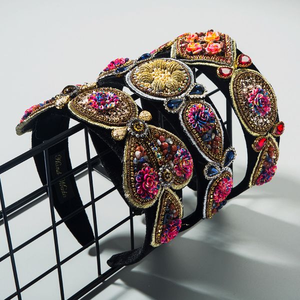 ins creative and exquisite hair accessories full diamond wide colored flower headband female baroque wind garland hair band, Silver
ins creative and exquisite hair accessories full diamond wide colored flower headband female baroque wind garland hair band, Silver