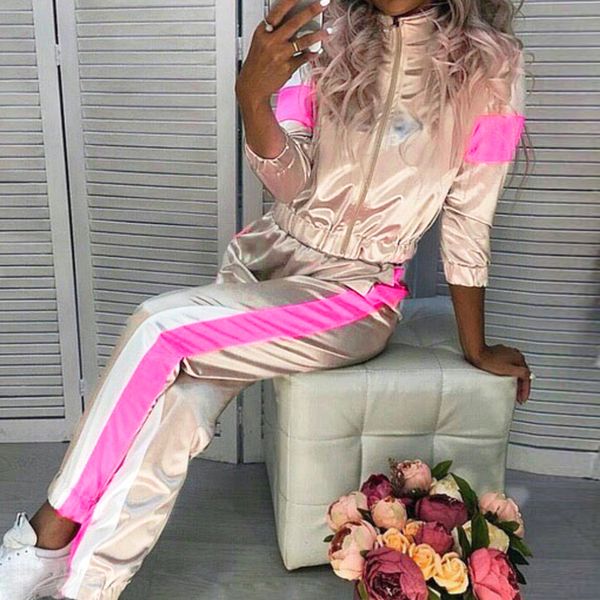 reflective sport tracksuit running suit three quarter sleeve midriff crop pants set lapel pocket hip hop zipper suits, White
reflective sport tracksuit running suit three quarter sleeve midriff crop pants set lapel pocket hip hop zipper suits, White