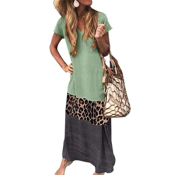 lasperal vintage leopard long dress plus size loose beach summer dress fashion casual women patchwork short sleeve vestido, White;black
lasperal vintage leopard long dress plus size loose beach summer dress fashion casual women patchwork short sleeve vestido, White;black