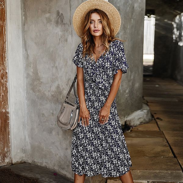 fashion women pullover v-neck dress bohemian floral short-sleeve personality high waist lace-up dress
fashion women pullover v-neck dress bohemian floral short-sleeve personality high waist lace-up dress