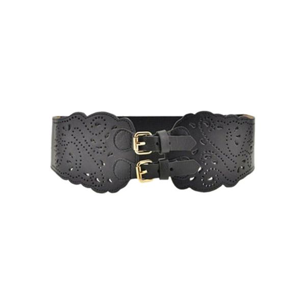 women elastic waist belt accessories casual double buckle pu cummerbund adjustable waistband corset stretch wide fashion, Black;brown
women elastic waist belt accessories casual double buckle pu cummerbund adjustable waistband corset stretch wide fashion, Black;brown