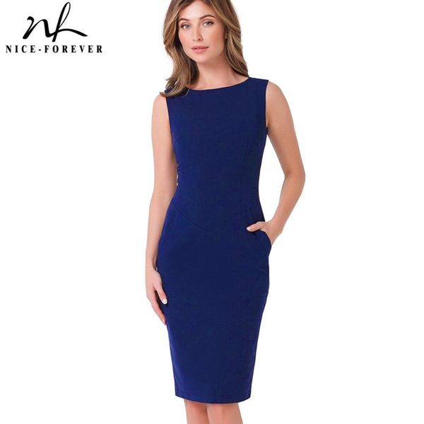 casual dresses nice-forever vintage pure color wear to work brief vestidos business bodycon with pocket sheath women office elegant dress b4, Black;gray 
casual dresses nice-forever vintage pure color wear to work brief vestidos business bodycon with pocket sheath women office elegant dress b4, Black;gray