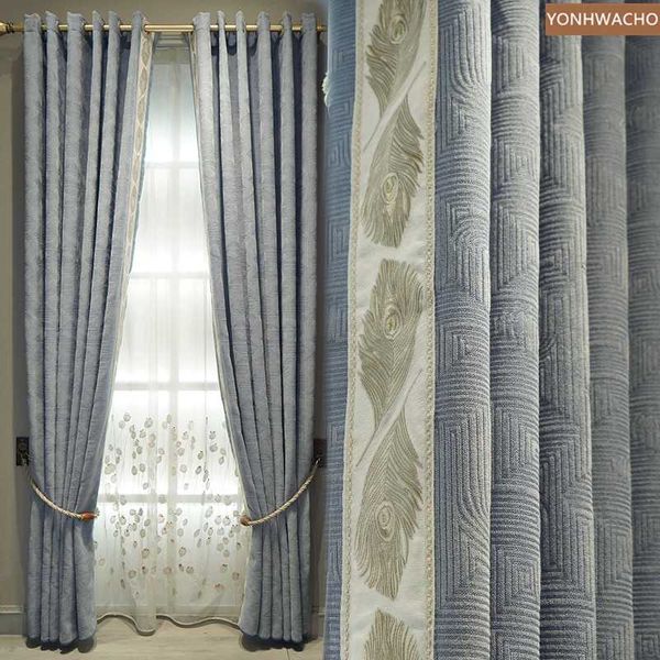 custom curtain luxury quality fashionable simple natural smooth chenille blue cloth blackout curtain tulle panel c254
custom curtain luxury quality fashionable simple natural smooth chenille blue cloth blackout curtain tulle panel c254