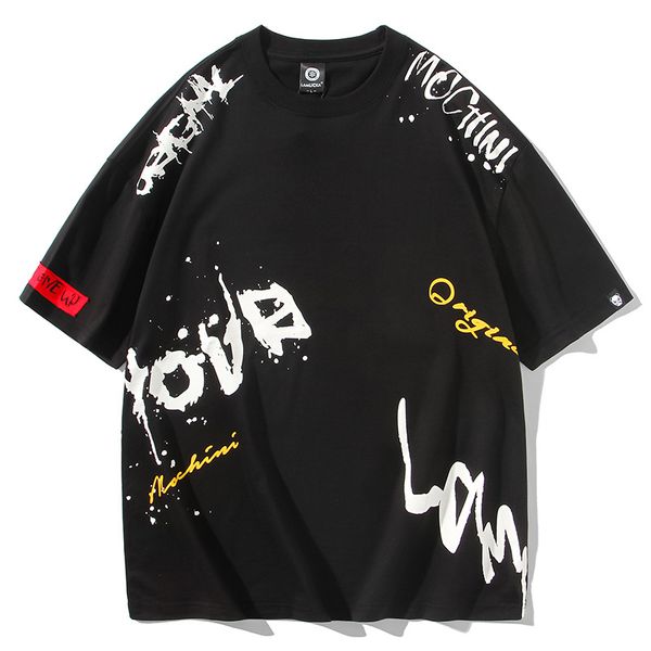summer new graffiti printed cotton round neck hip hop short sleeve trendy mens loose large size casual half sleeve t-shirt, White;black
summer new graffiti printed cotton round neck hip hop short sleeve trendy mens loose large size casual half sleeve t-shirt, White;black