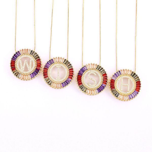 new arrival gold color micro pave rainbow cz cubic zirconia a-z initials letter pendant necklaces for women girls jewelry gifts, Black
new arrival gold color micro pave rainbow cz cubic zirconia a-z initials letter pendant necklaces for women girls jewelry gifts, Black