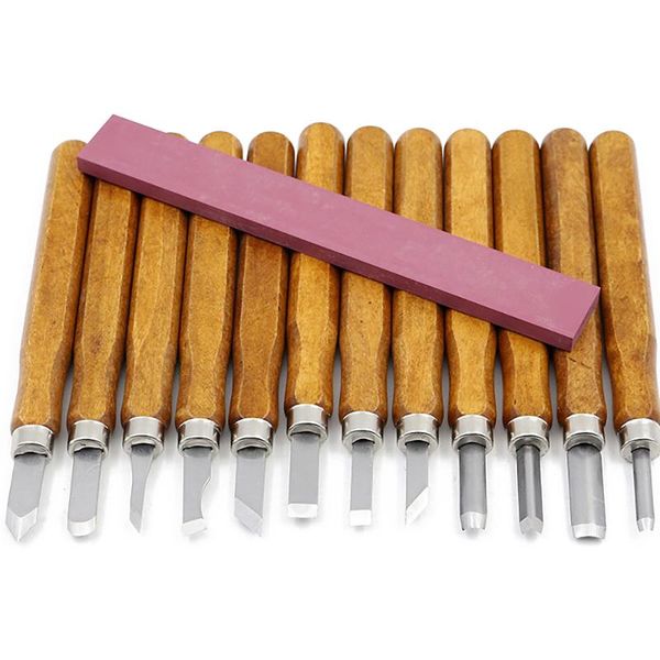 12pcs diy woodcut knife sculpture wood carving tools woodworking hobby arts crafts cutter graver sculpt pottery ceramic clay
