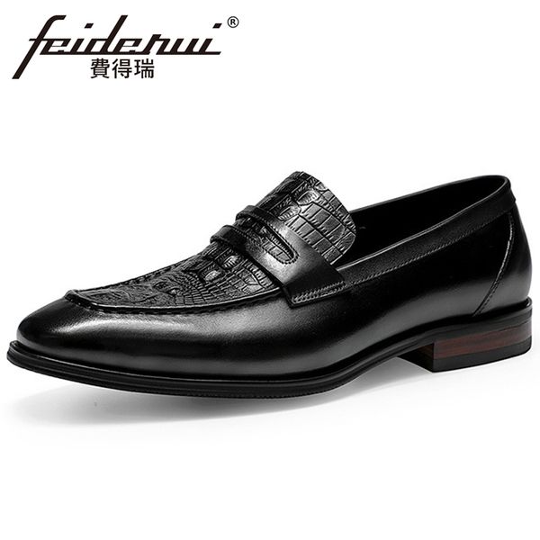 luxury genuine leather men's casual loafers pointed toe slip on man comfortable flats alligator pattern male penny shoes fhs262, Black
luxury genuine leather men's casual loafers pointed toe slip on man comfortable flats alligator pattern male penny shoes fhs262, Black