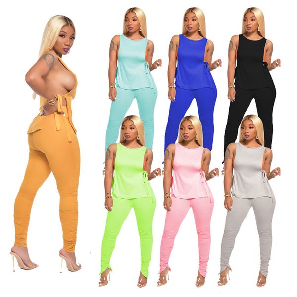 summer women tie-dye solid tracksuit sleeveless lace up tees + zipper plicated skinny pants two-piece clothing suit set d71402, White
summer women tie-dye solid tracksuit sleeveless lace up tees + zipper plicated skinny pants two-piece clothing suit set d71402, White