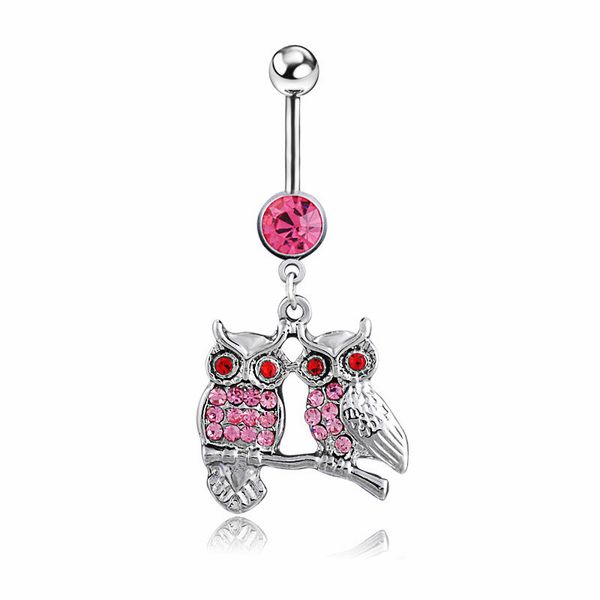 d0587 ( 2 colors ) owl style clear or pink colors belly button ring navel rings body piercing jewelry dangle accessories fashion charm 10pcs, Silver
d0587 ( 2 colors ) owl style clear or pink colors belly button ring navel rings body piercing jewelry dangle accessories fashion charm 10pcs, Silver
