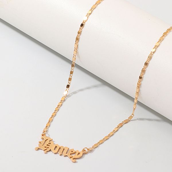 new arrival european jewelry women english letter aphabet honey personality fashion collarbone gold chain necklace for girls, Silver
new arrival european jewelry women english letter aphabet honey personality fashion collarbone gold chain necklace for girls, Silver