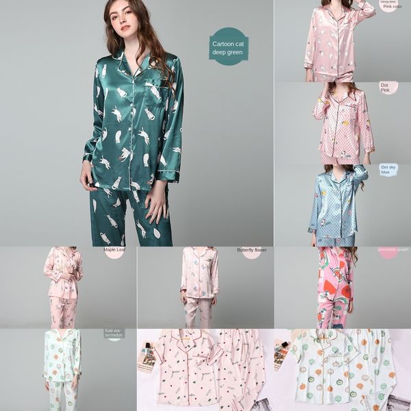 3eo49 ice silk pajamas women's and pajamas trousers 2020 spring new women's silk long-sleeved trousers two-piece set girls' s, Blue;red
3eo49 ice silk pajamas women's and pajamas trousers 2020 spring new women's silk long-sleeved trousers two-piece set girls' s, Blue;red