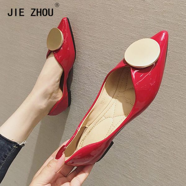 brand women shoes pointed toe shallow casual shoes woman metal decoration flats soft patent leather boat, Black
brand women shoes pointed toe shallow casual shoes woman metal decoration flats soft patent leather boat, Black
