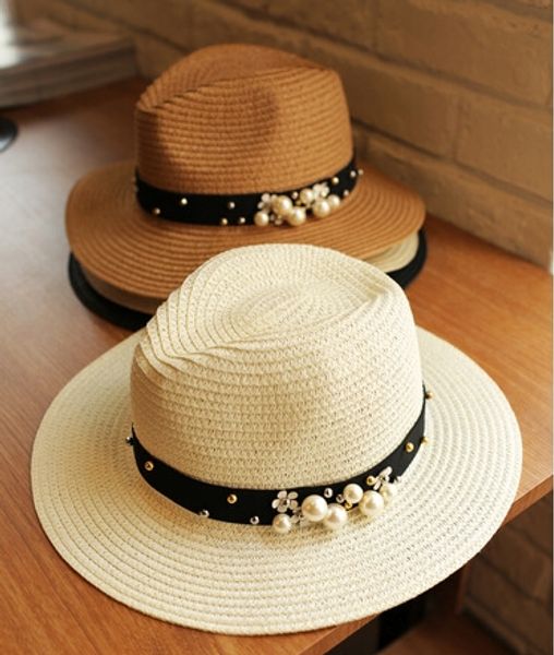 new handmade straw female korean fashion beach jazz pearl shade season sun straw hat sun hat, Blue;gray
new handmade straw female korean fashion beach jazz pearl shade season sun straw hat sun hat, Blue;gray