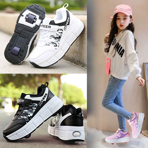 student walking shoes automatic pulley shoes men pulley sneakers casual double wheel roller skates, Black
student walking shoes automatic pulley shoes men pulley sneakers casual double wheel roller skates, Black