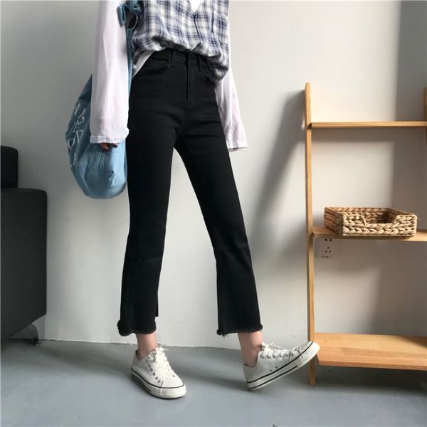 whcw cgdsr streetwear jeans woman winter high waist vintage solid flare denim pants women korean style autumn denim trousers 202, Blue
whcw cgdsr streetwear jeans woman winter high waist vintage solid flare denim pants women korean style autumn denim trousers 202, Blue