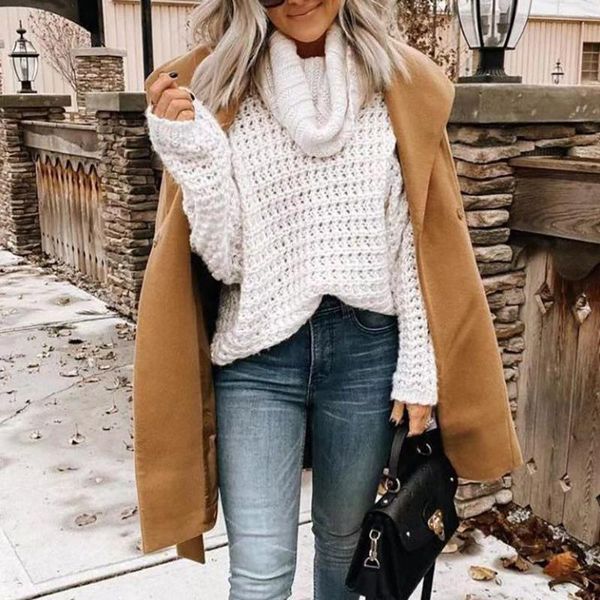 women's sweaters fashion autumn winter ladies solid colors turtleneck pullover loose long sleeve sweater knitted knitwear #g3, White;black
women's sweaters fashion autumn winter ladies solid colors turtleneck pullover loose long sleeve sweater knitted knitwear #g3, White;black