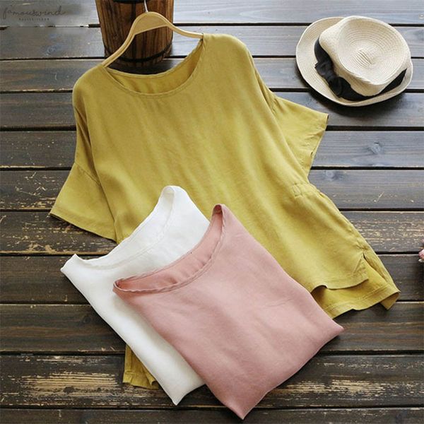 womens blouse short sleeve cotton and linen round neck loose shirt blouse chemise femme casual linen summer womens and blouses, White
womens blouse short sleeve cotton and linen round neck loose shirt blouse chemise femme casual linen summer womens and blouses, White