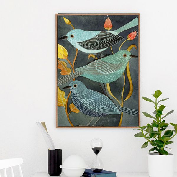 retro style three little birds standing on golden red flower branches canvas painting prints poster wall art pictures home deco
retro style three little birds standing on golden red flower branches canvas painting prints poster wall art pictures home deco