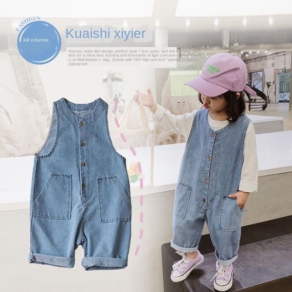 2020 new girls' belt and jeans children's korean style jumpsuit pants men's jeans jumpsuit pants fashion, Blue
2020 new girls' belt and jeans children's korean style jumpsuit pants men's jeans jumpsuit pants fashion, Blue