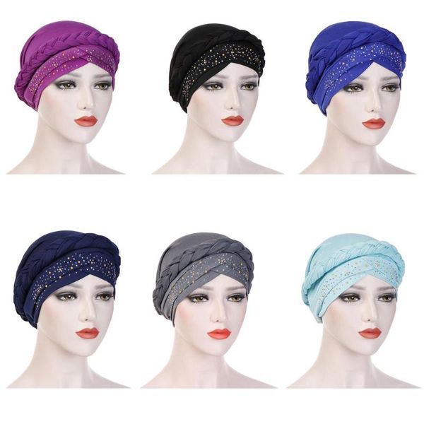 muslim women braid chemo cap india turban rhinestone headscarf arab beanie bonnet islamic headwear hair loss cover scarf wrap, Blue;gray
muslim women braid chemo cap india turban rhinestone headscarf arab beanie bonnet islamic headwear hair loss cover scarf wrap, Blue;gray