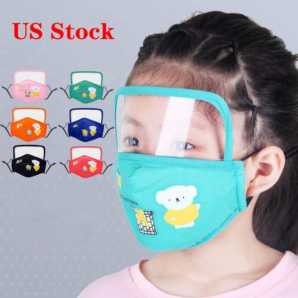 DHL Shipping In Stock Washable Reusable PPE Kids Face Eye Shield Masks Face Mask Anti Dust Fog Face Mouth Masks Dust-proof Outdoor Eyewear