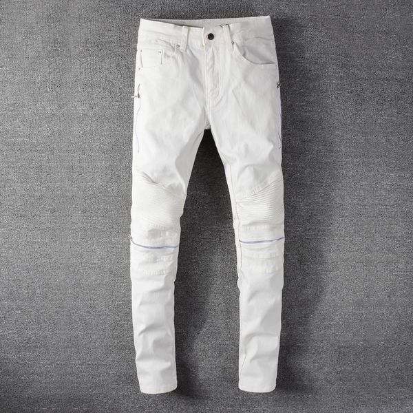 fashion streetwear men jeans slim fit white color elastic hip hop jeans men punk pants spliced designer biker homme, Blue
fashion streetwear men jeans slim fit white color elastic hip hop jeans men punk pants spliced designer biker homme, Blue