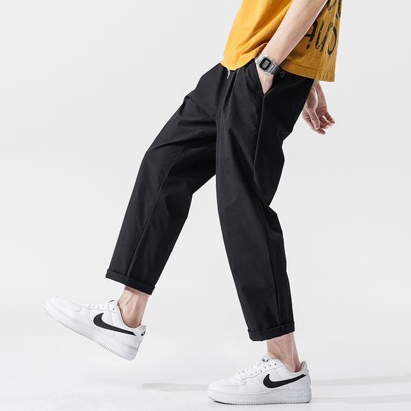 men's summer casual pants harem trousers elastic waist ankle-length man's pants, Black
men's summer casual pants harem trousers elastic waist ankle-length man's pants, Black