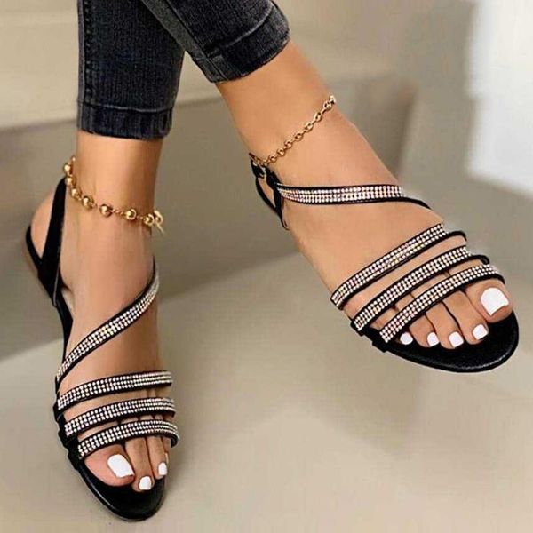 2020 new blingbling sandals buckle flat sandals women rhinestones female flip flops summer modis leather crystal slippers, Black
2020 new blingbling sandals buckle flat sandals women rhinestones female flip flops summer modis leather crystal slippers, Black