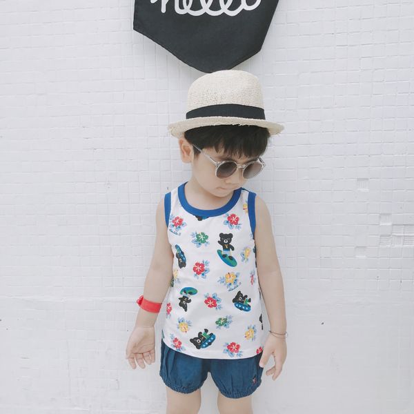 vnqpz wear summer 2019 new bear cartoon cotton sleeveless clothingchildren's children's for boys and girls vest for boys and girl, Blue
vnqpz wear summer 2019 new bear cartoon cotton sleeveless clothingchildren's children's for boys and girls vest for boys and girl, Blue
