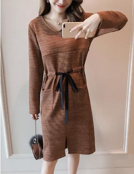 fashion autumn maternity nursing dress long sleeved slim ties waist knitted breastfeeding clothes for pregnant women pregnancy, White
fashion autumn maternity nursing dress long sleeved slim ties waist knitted breastfeeding clothes for pregnant women pregnancy, White