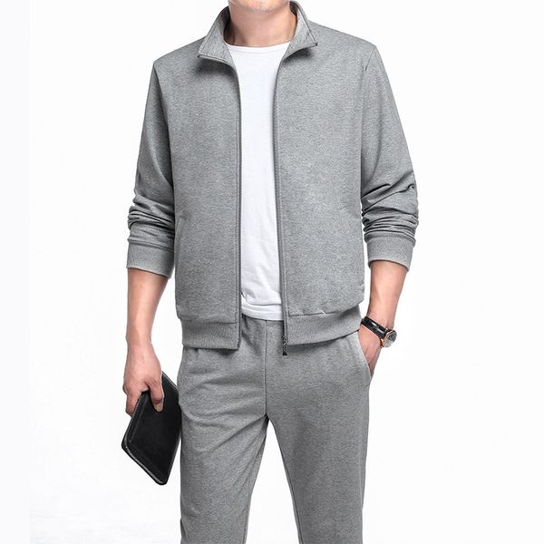 men's tracksuits zipper casual tracksuit men set large size 4xl 5xl loose 2pcs jacket+pants solid stand-collar male sport suit ds501001, Gray
men's tracksuits zipper casual tracksuit men set large size 4xl 5xl loose 2pcs jacket+pants solid stand-collar male sport suit ds501001, Gray